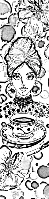 Free colorable bookmarks of coffee in the foreground